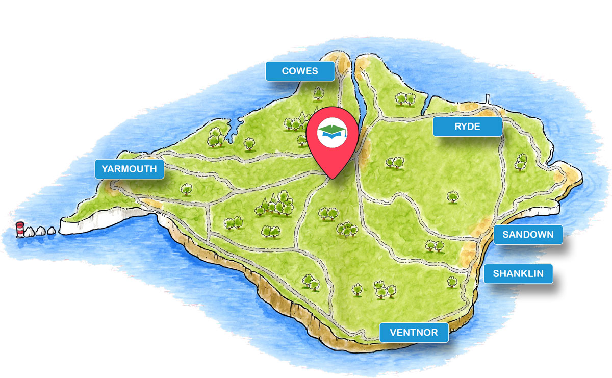 School trip Isle of Wight location map for Carisbrooke Castle Museum